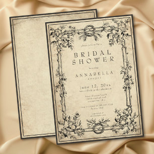 Vintage Mediaeval Ivy Parchment Bridal Shower Invitation