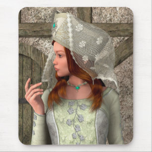 Vintage Mediaeval Princess Renaissance Art Mouse Mat