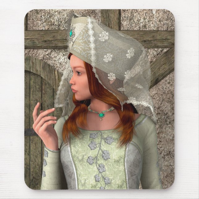 Vintage Mediaeval Princess Renaissance Art Mouse Mat (Front)