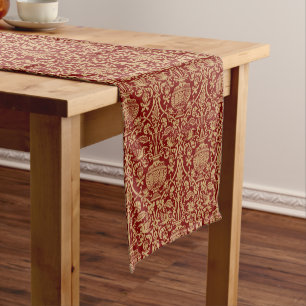 Vintage Mediaeval Renaissance Style Urns Pattern Short Table Runner