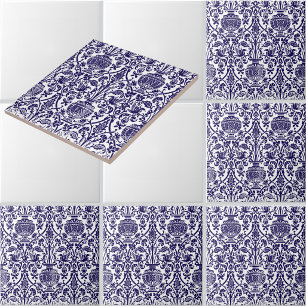Vintage Mediaeval Renaissance Style Urns Pattern Tile