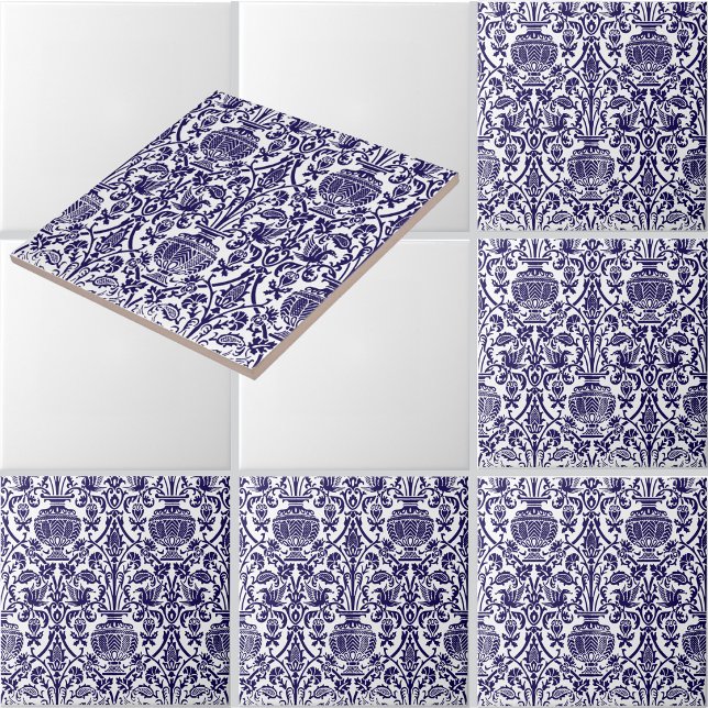 Vintage Mediaeval Renaissance Style Urns Pattern Tile (Creator Uploaded)