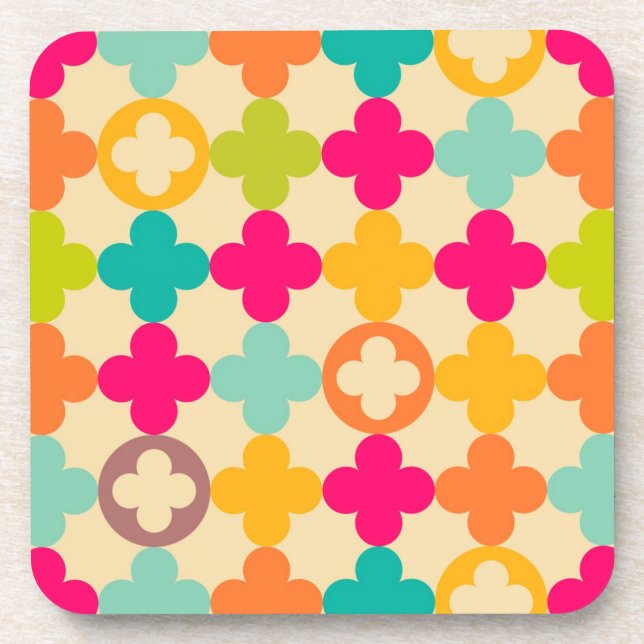 Vintage mediaeval rosette pattern coaster (Front)
