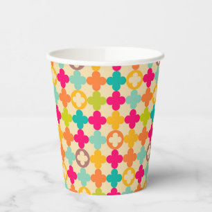 Vintage mediaeval rosette pattern paper cups