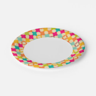 Vintage mediaeval rosette pattern paper plate