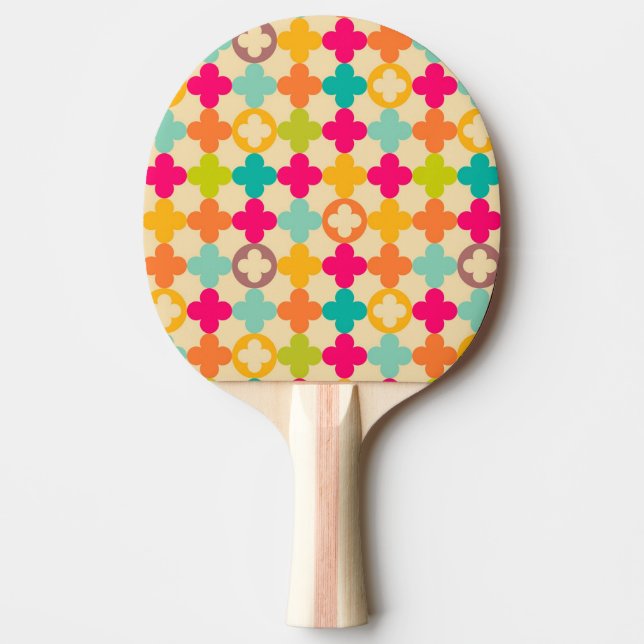 Vintage mediaeval rosette pattern ping pong paddle (Front)