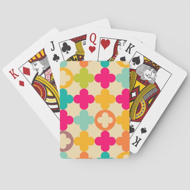 Vintage mediaeval rosette pattern playing cards (Back)