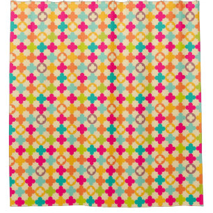 Vintage mediaeval rosette pattern shower curtain
