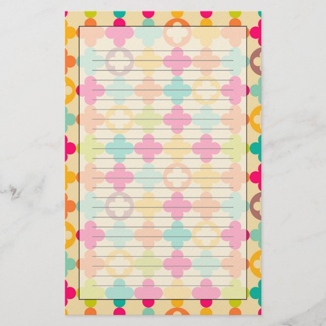 Vintage mediaeval rosette pattern stationery (Front)