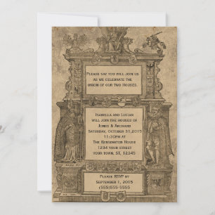 Vintage Mediaeval Woodcut Gothic Wedding invites