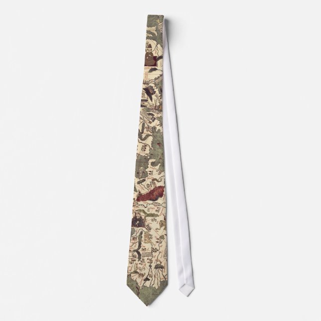 Vintage Mediaeval World Map tie (Front)