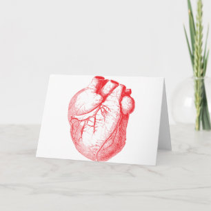 Vintage Medial Heart Illustration Holiday Card