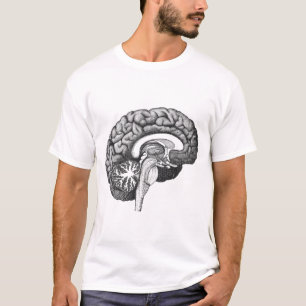 Vintage medical anatomy illustration human brain T-Shirt