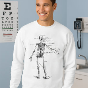 Vintage medical anatomy skeleton doctor diagram sweatshirt