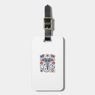 Vintage Medical Caduceus Patriotic Nurse Vector De Luggage Tag
