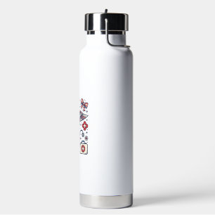 Vintage Medical Caduceus Patriotic Nurse Vector De Water Bottle