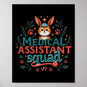 Vintage Medical Istant Squad Funny Ear Flower East Poster