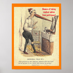 Vintage Medical Quackery, Quack Politics, Poster