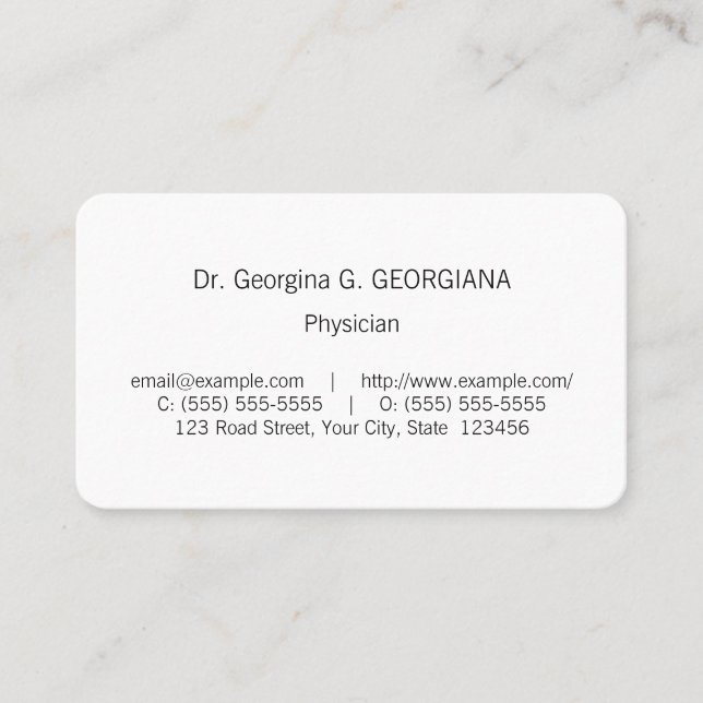 Vintage Medical Specialist Business Card (Front)