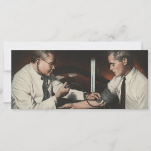 Vintage Medicine, Doctor Examining a Sick Patient Invitation
