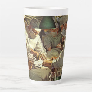 Vintage Medicine, Doctors Performing Surgery in ER Latte Mug