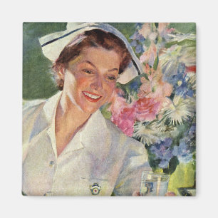 Vintage Medicine, Happy Nurse in Uniform Magnet