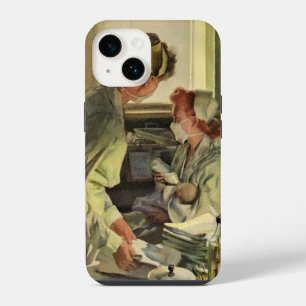 Vintage Medicine, Nurses with Newborn Baby Infants iPhone 14 Case