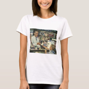 Vintage Medicine, Pharmacist and Girl at Pharmacy T-Shirt