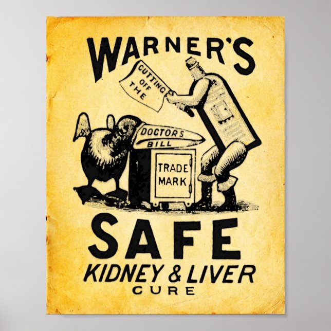 Vintage Medicine Print - Warner Safe Liver Cure (Front)