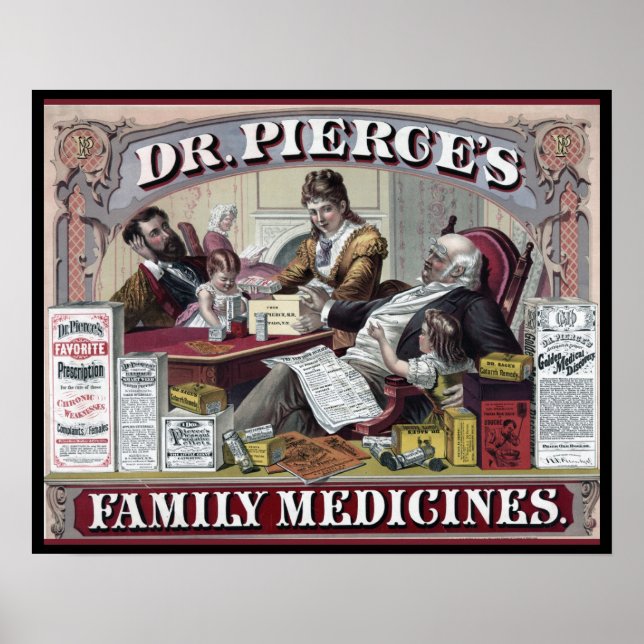 Vintage  Medicines: Dr. Pierce's Family Medicines Poster (Front)