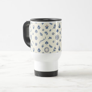 Vintage Mediterranean Ceramic Travel Mug