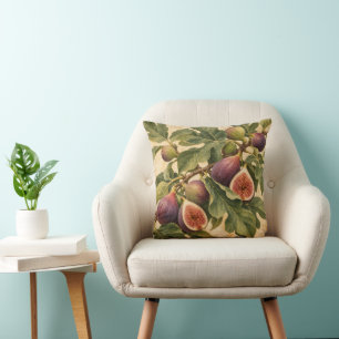 Vintage Mediterranean Fig Branch Botanical Throw P Cushion