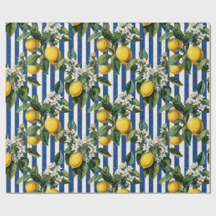 Vintage Mediterranean Lemons Decoupage Wrapping Paper