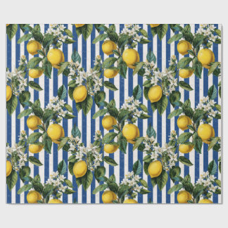 Vintage Mediterranean Lemons Decoupage Wrapping Paper