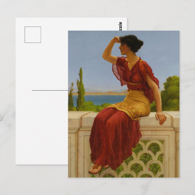 Vintage Mediterranean Sea View Classical Art Postcard (Front/Back)
