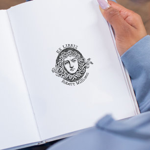 Vintage Medusa Custom Ex Libris, Book Rubber Stamp