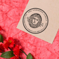 Vintage Medusa Custom Family Name Return Address
