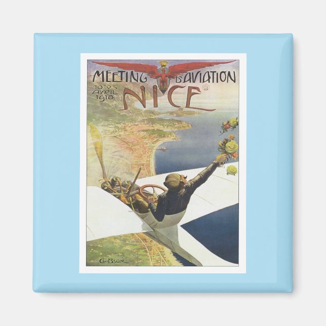 Vintage Meeting D'aviation Nice Magnet (Front)