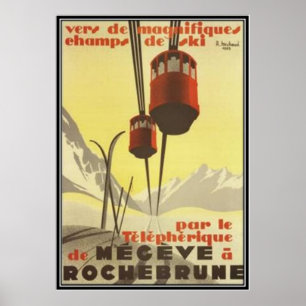 Vintage Mégève, Rhône-Alpes, France - Poster