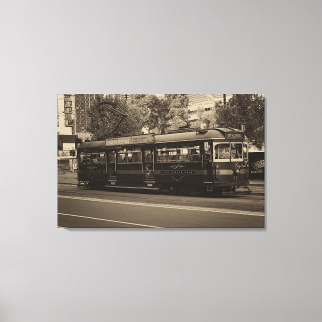 Vintage Melbourne tram Canvas Print (Front)