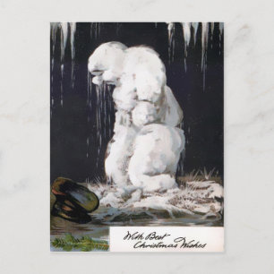 Vintage Melting Snowman Postcard