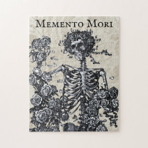 Vintage Memento Mori Skeleton Jigsaw Puzzle