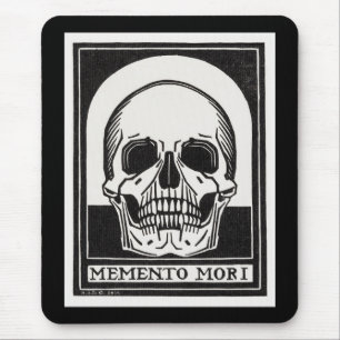 Vintage Memento Mori Skull Illustration Art Mouse Mat