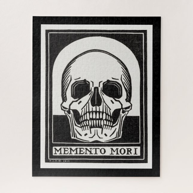 Vintage Memento Mori Skull Illustration Jigsaw Puzzle (Vertical)