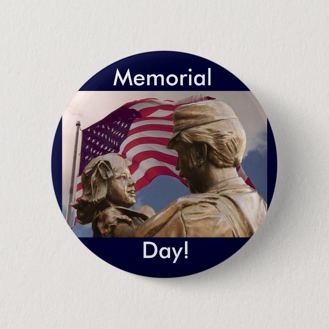 Vintage Memorial Day Homecoming Button (Front)