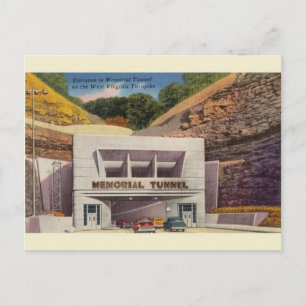 Vintage Memorial Tunnel WV Turnpike Postcard