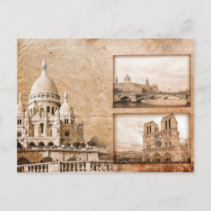 Vintage Memories of Paris Postcard