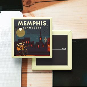 Vintage Memphis Tennessee 15 Cm Square Badge