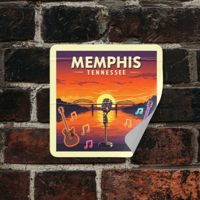 Vintage Memphis Tennessee Square Sticker (Creator Uploaded)