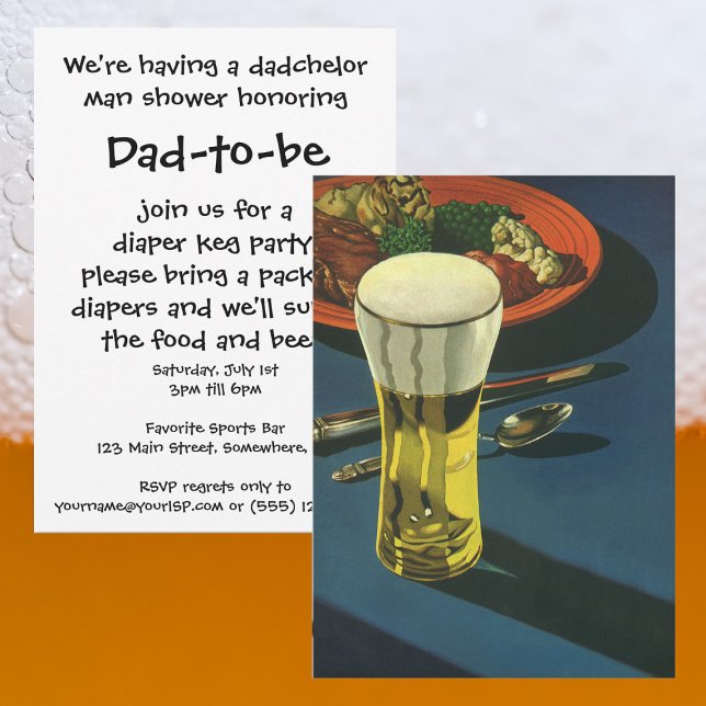 Vintage Men Baby Shower Dadchelor Party Invitation (Creator Uploaded)